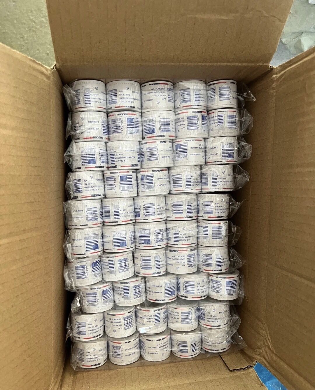 10 Rolls of 1000 USPS First Class Flag Forever Stamps 2023 Authentic