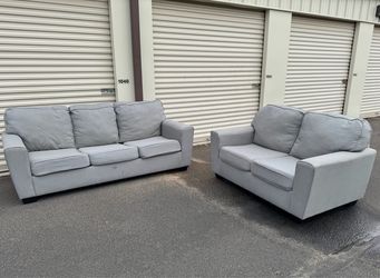 Light Gray Couch And Loveseat (WILL DELIVER)