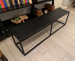 Pottery Barn metal console tv stand. Excellent condition!