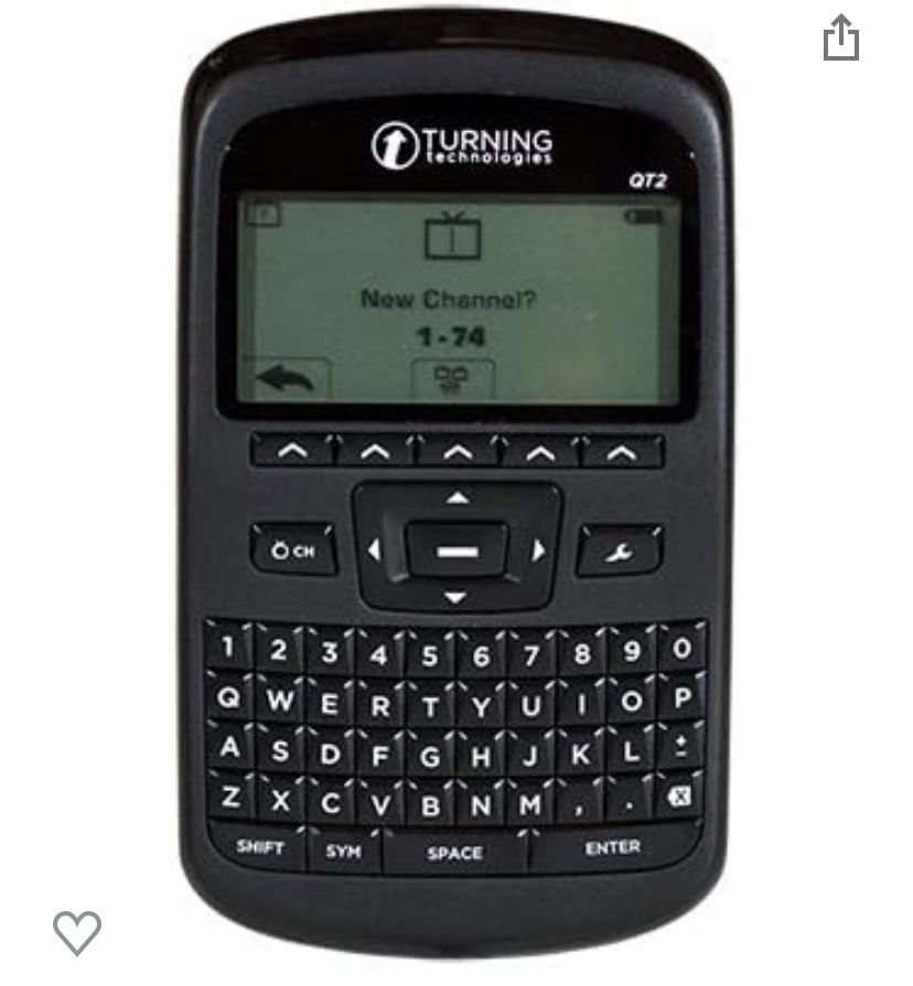Brand: Turning Technologies 4.5 out of 5 stars58 Reviews TURNING technologies QT2 Response Device