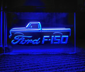 FORD F150 TRUCK LED NEON BLUE LIGHT SIGN 8x12