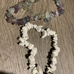 flourite or howlite chip bracelets