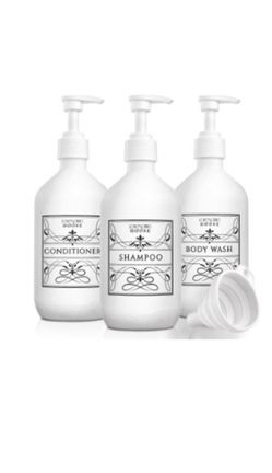 Refillable Bathroom Shower Bottles 16 oz. Brand new i beautiful box.