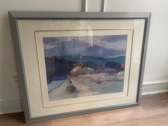 Large Framed Abstract Landscape Art – 36” x 44”