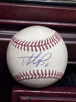 TEOSCAR HERNANDEZ AUTOGRAPH BASEBALL GAME USED DODGERS 2024 MLB/PSA COA 