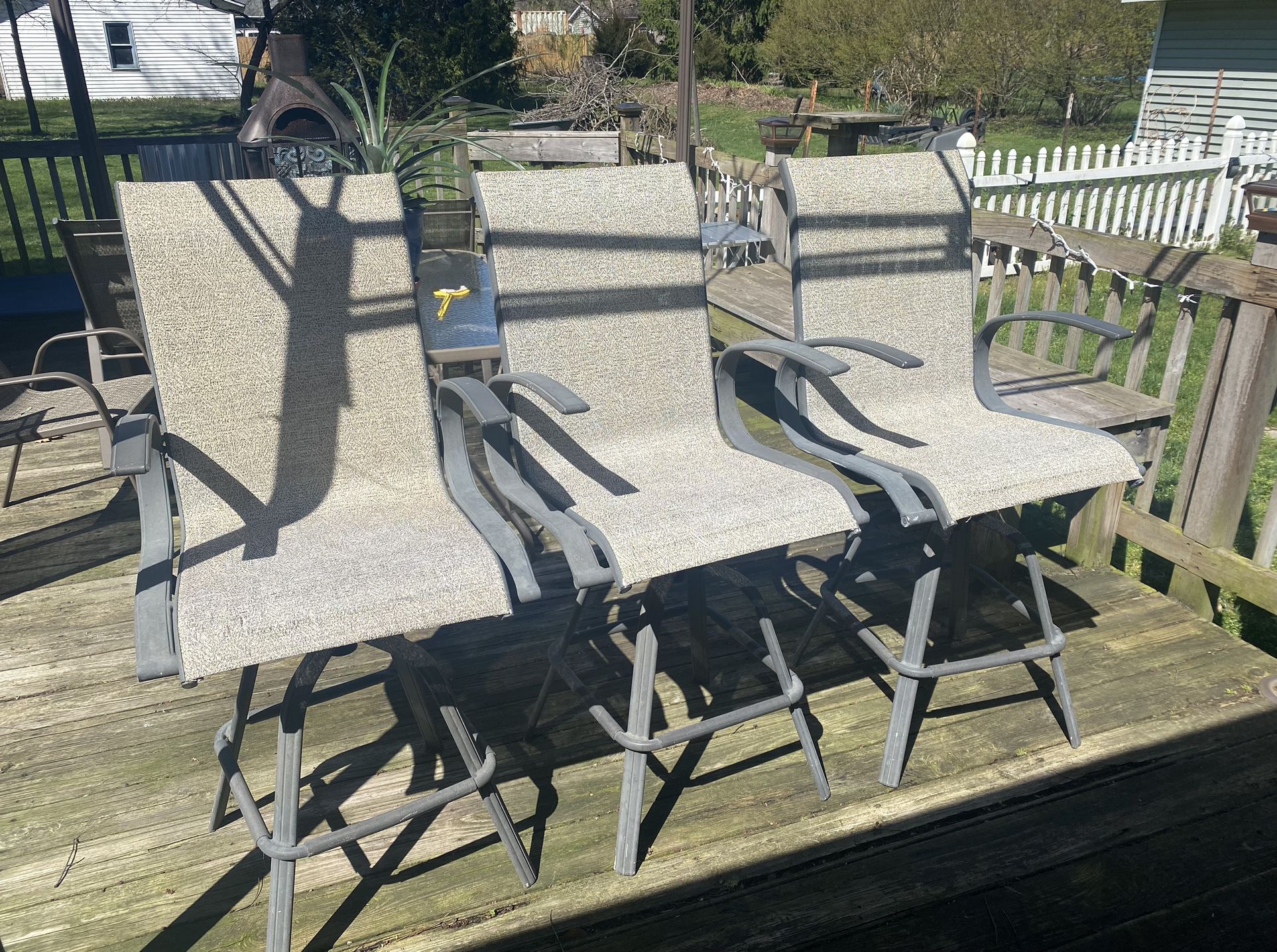 Tall Bar Swivel High Back Outdoor Chairs