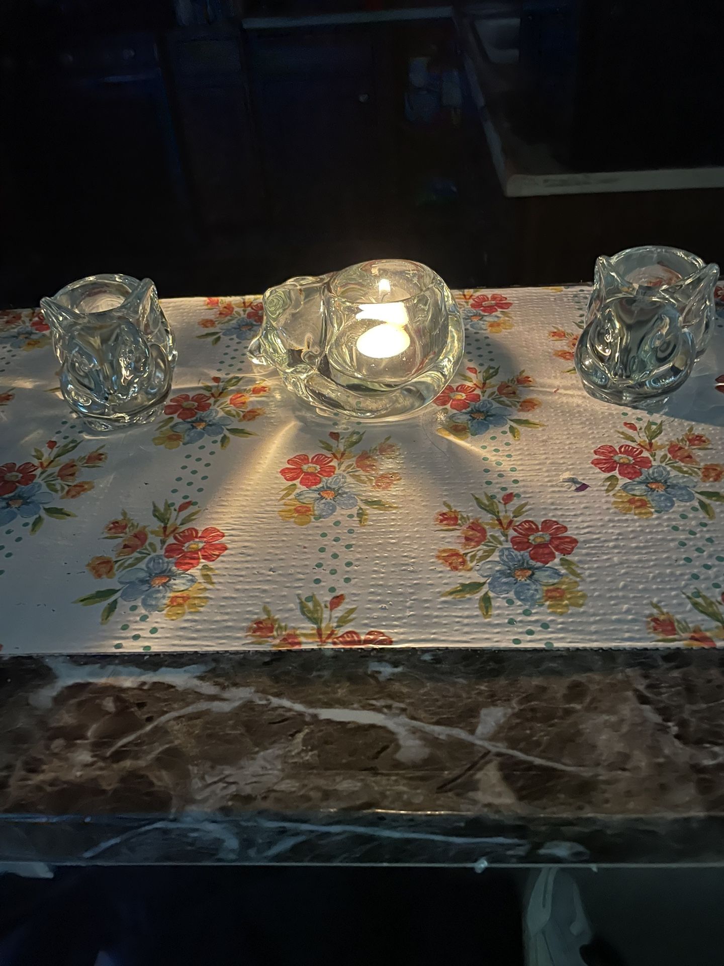 Glass Figurine Candle Holders