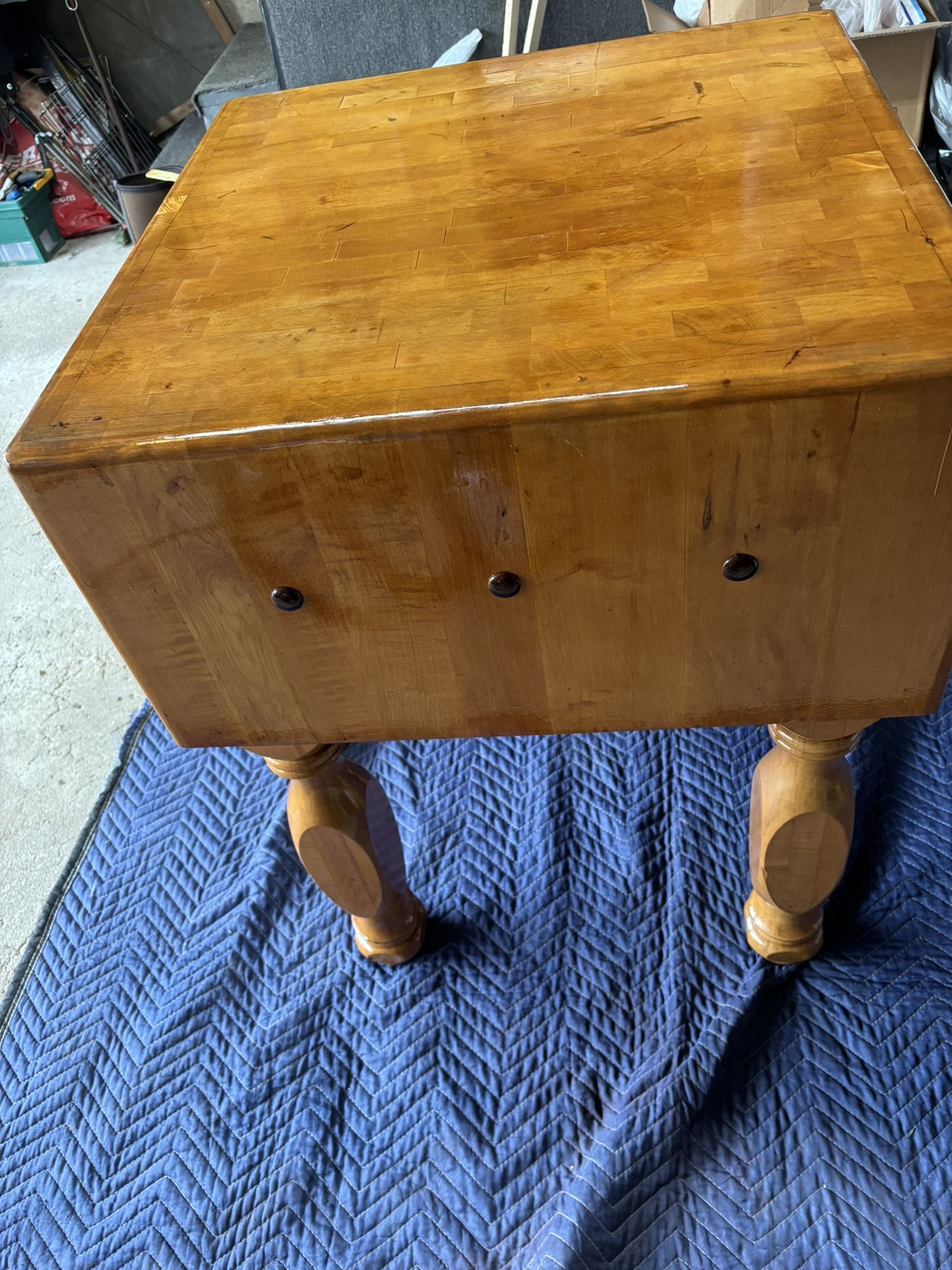 Vintage Butcher Block Table 24” Square x 33” tall