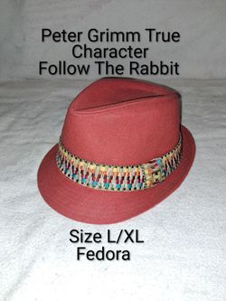 Size L/XL Peter Grimm True Character Follow The Rabbit Mens Fedora Hat In Excellent New Condition Unused