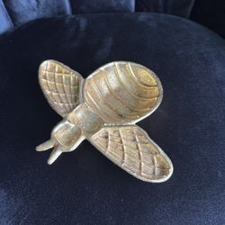 Brass Vintage Gold Bee Trinket Dish / Decorative Catch-All