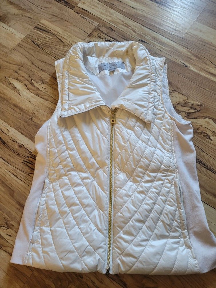 NEW Marc New York Andrew Marc White Full Zip Puffer Vest