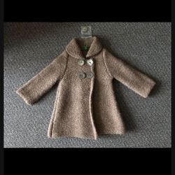 NEW United Colors Of Benetton Kids Children Girl Warm Cozy Wool Coat Jacket Size 3-4T