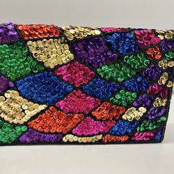 Vintage 80’s Sequined Easter Cross Body Purse