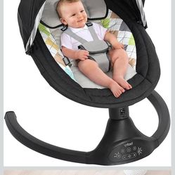 Bioby Baby Swing for Infants with 5 Natural Sway Speeds, Portable Bt Music Rocker with Remote Control&5-Point Harness, Lightweight Baby Rocker for 5-2