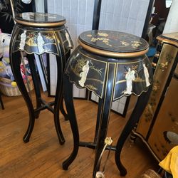 Vintage Mother Of Pearl  Plants Stands 