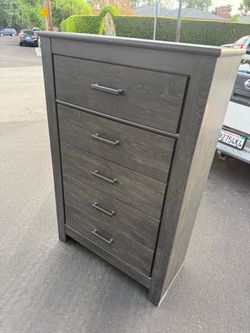 Dark Gray 5-Drawer Tall Chest Dresser in great condition