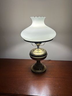 Vintage Brass Hurricane Table Lamp