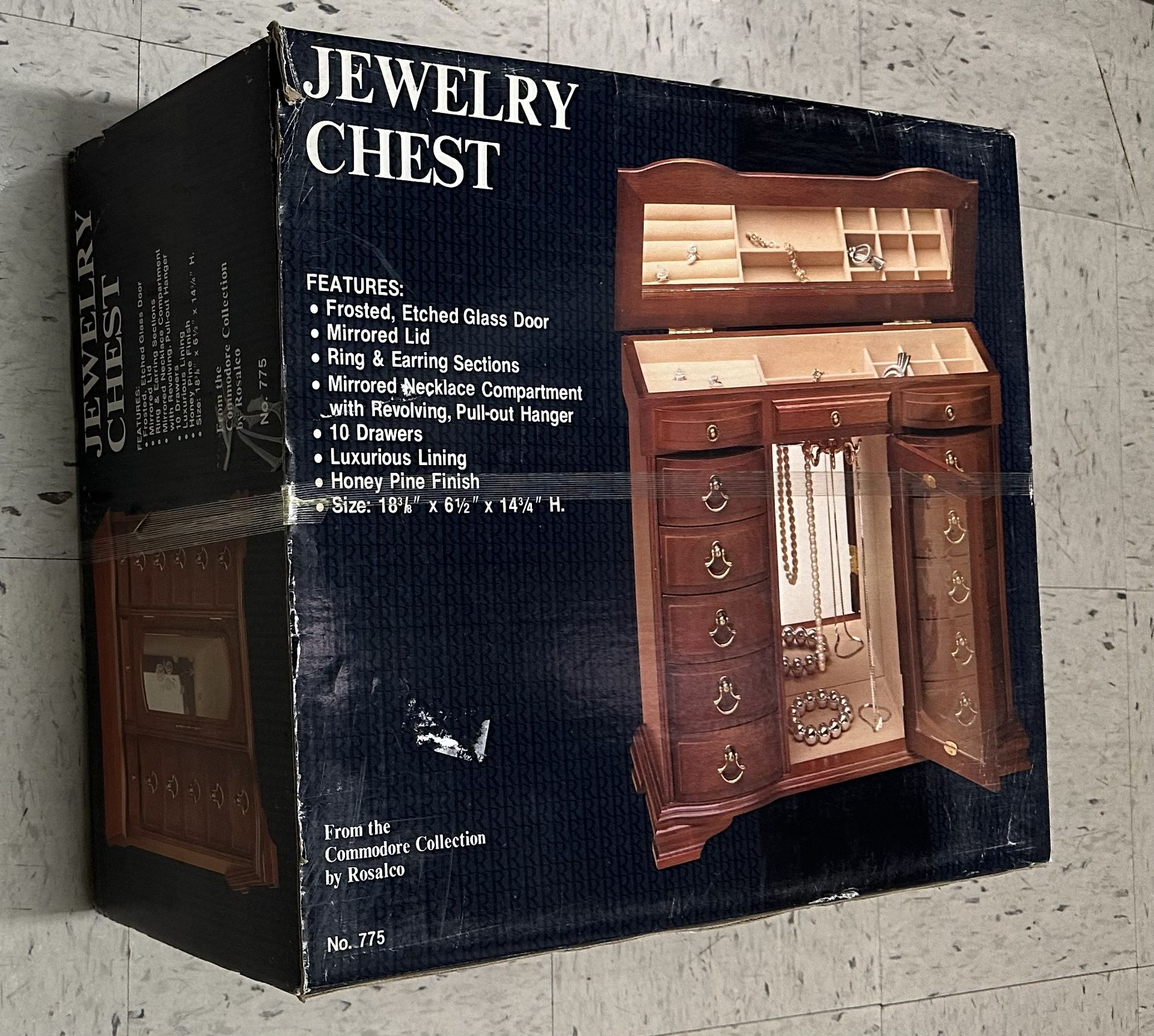 Rare/ Vintage JEWELRY CHEST" from "The Commodore Collection by Rosalco," model No. 775.