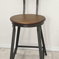 World Market metal and acacia wood bar stool