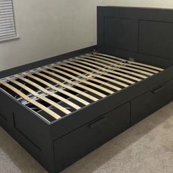 Full size platform Bed with Memory Foam Mattress