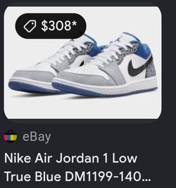 Nike jordan 1 low true blue size 8