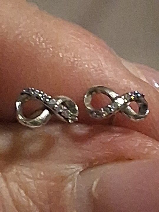 Pandora Authentic Brand New Sterling Silver Infinity Stud Earrings