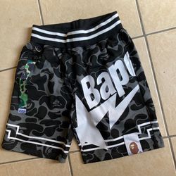 Black And Grey Bape Shorts Medium  
