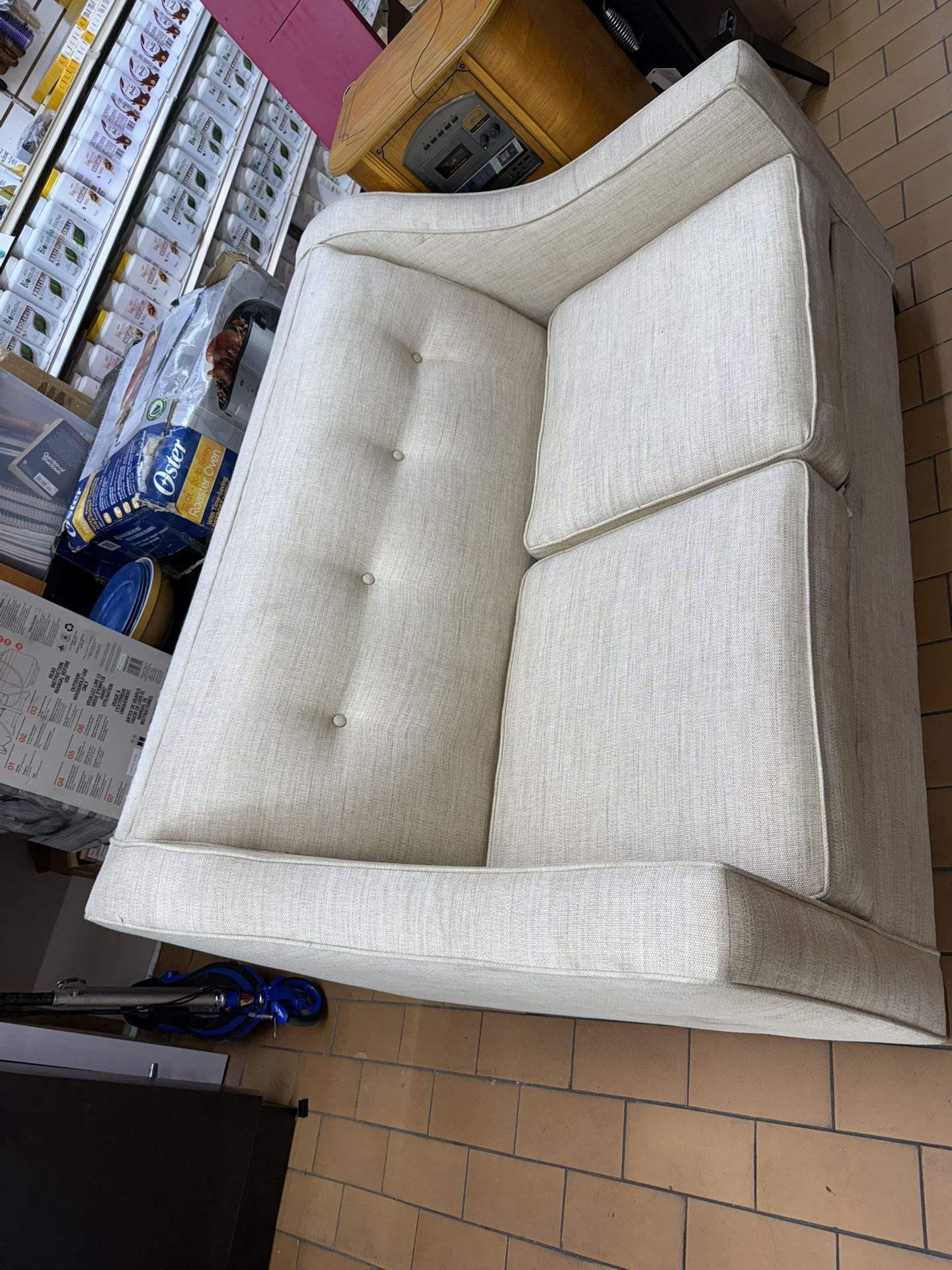 Beige Loveseat