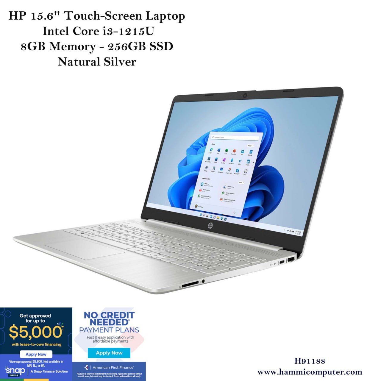 HP Touch Screen, Intel Core i3, 8GB, 256GB SSD H91188