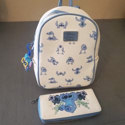 Disney Stitch Mini Backpack And Stitch Wallet