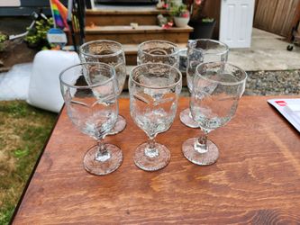 6 Glass Goblets Wine Glasses