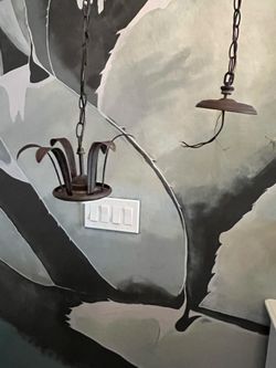 Vintage Metal Leaf Pendant Light