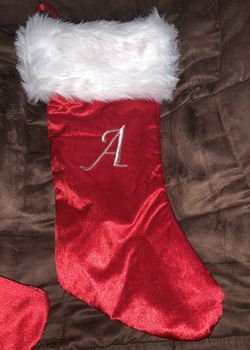 Christmas stocking Brand New initial “”A”” embroidery