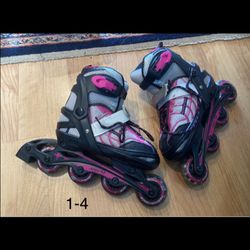 Rollerblades adjustable size 1-4, fit shoe size 1, 2, 3, 4