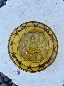 Vintage Amber Glass Fairfield Anchor Hocking Ashtray 