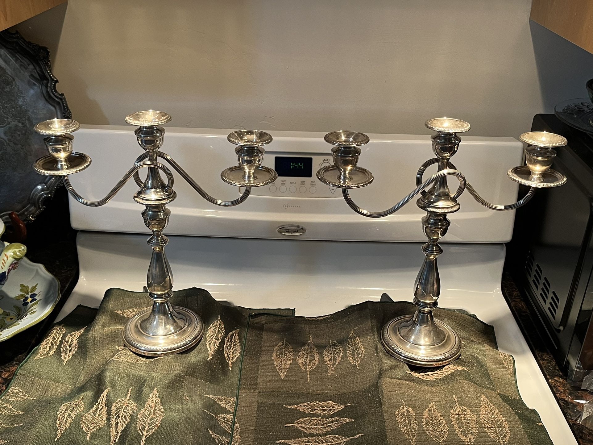 Pr Sterling Silver Candle Sticks