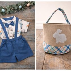 New Toddler Easter Outfit W/ Matching Easter Basket
