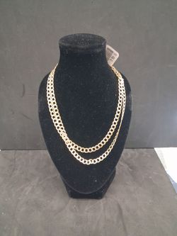 Gold necklace, 10k, two tone,  11.5g, 22"