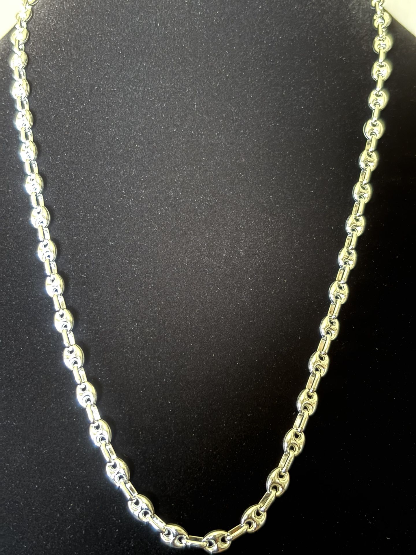 New 925 Silver/Plata 24 Inch 6mm Puffed Gucci Link Chain/Necklace