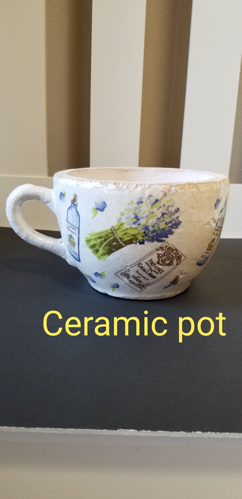 Ceramic Plant Pot 7.5"Wx5"H New!