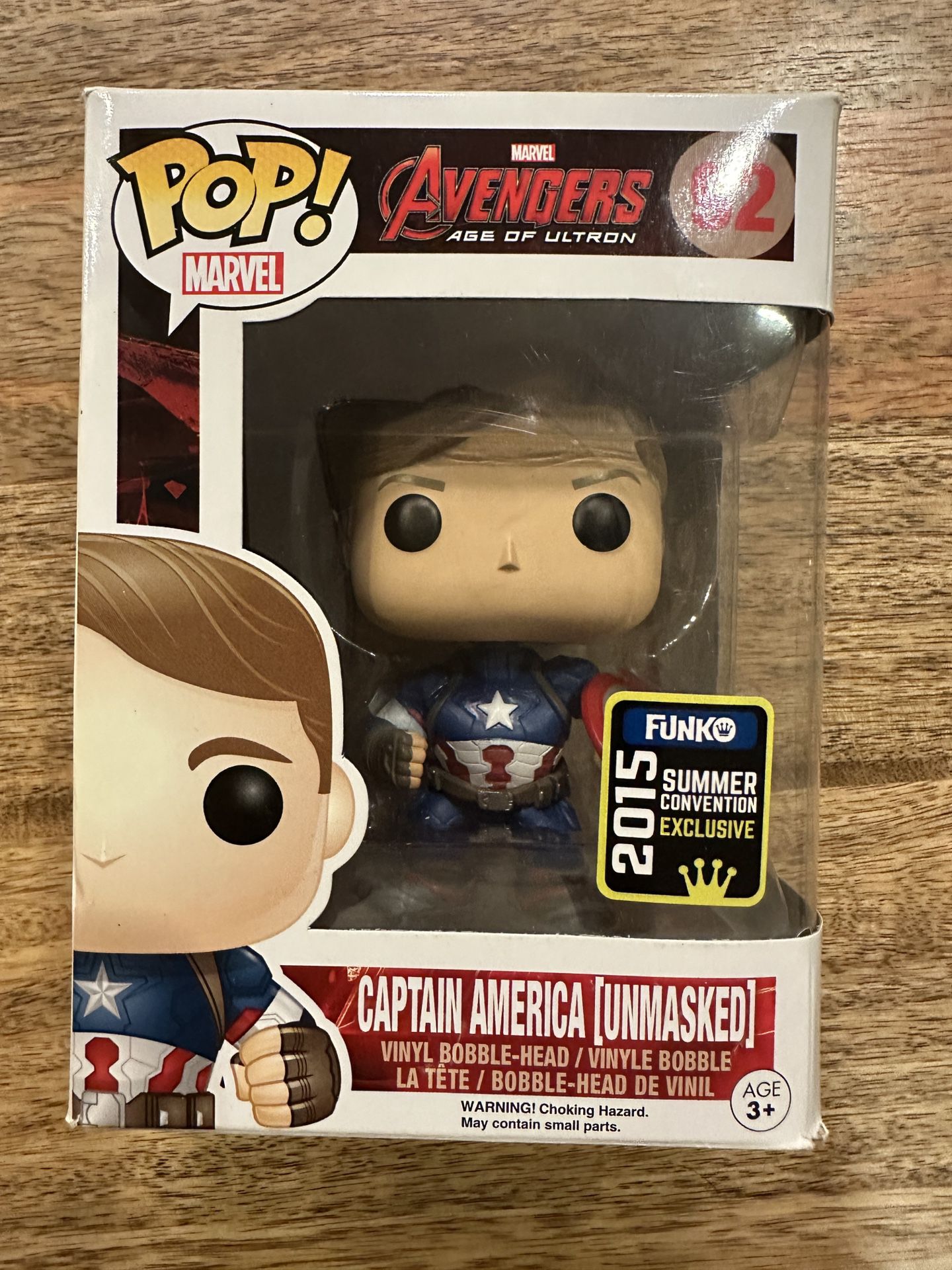 Funko Pop Captain America Unmasked Summer Convention Exclusive Vaulted #92