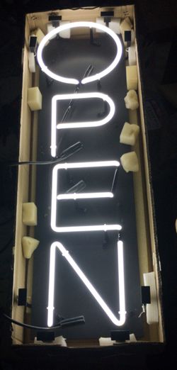 White OPEN Neon signs