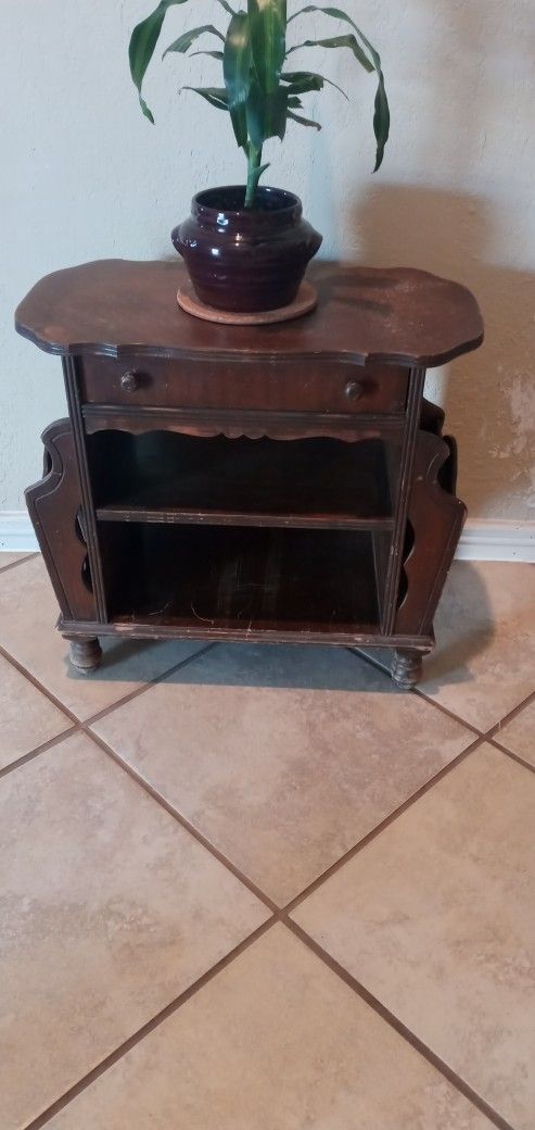 Antique Wood Magazine Table