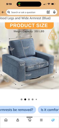 Large Swivel Blue Chair