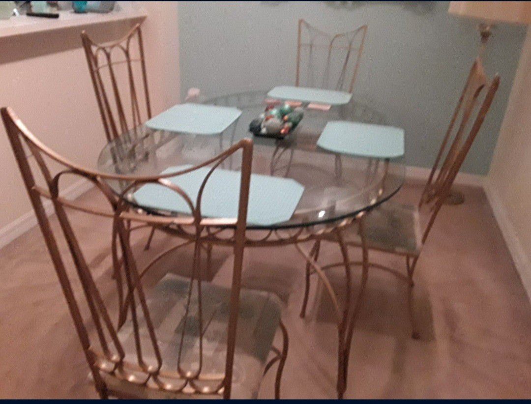 Glass Top Dining Table Set (Indoor/Outdoor)