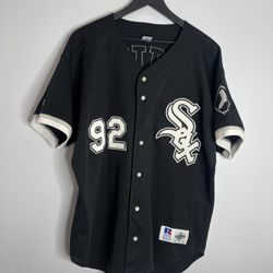Chicago White Sox Baseball Jersey Mens Size 48 Russell Athletic Diamond Collection Black Sutton 92