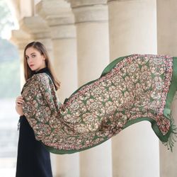 Extra Large 40%Silk+60%Wool Shawls /Scarf-96inx43inr