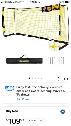 12 x 6 pop up soccer goals (two) MangoStar