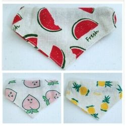 3 PCS BANDANA DOG PUPPY CAT PET ADJUSTABLE FRUITS SET