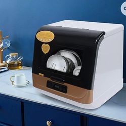 Portable Countertop Dishwasher, 4 Washing Programs,Air-dry Function,Automatic Dishwasher Deep Heating Cleaning Machine for Small Apartments, Dorms and